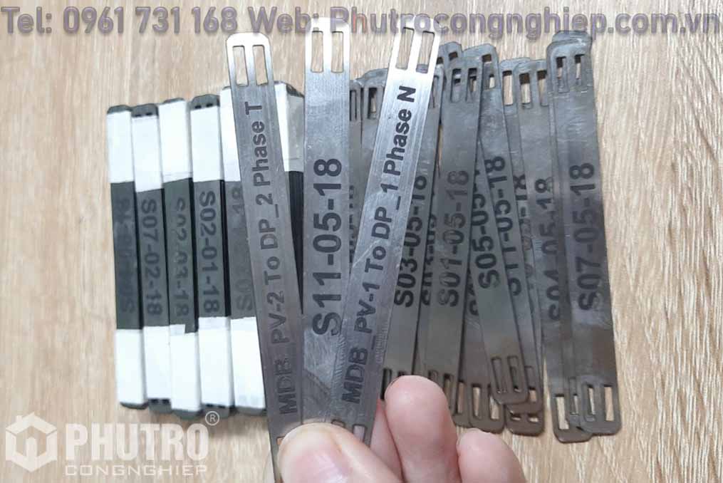 Dịch vụ gia công thẻ tagname inox, thẻ ký hiệu cáp inox, thẻ treo ký hiệu cáp điện ngầm bằng
